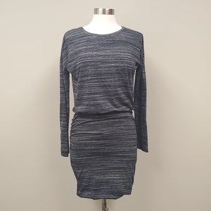 Athleta Long Sleeve Avenues Dress Stripe Ruched Soft Sz XS